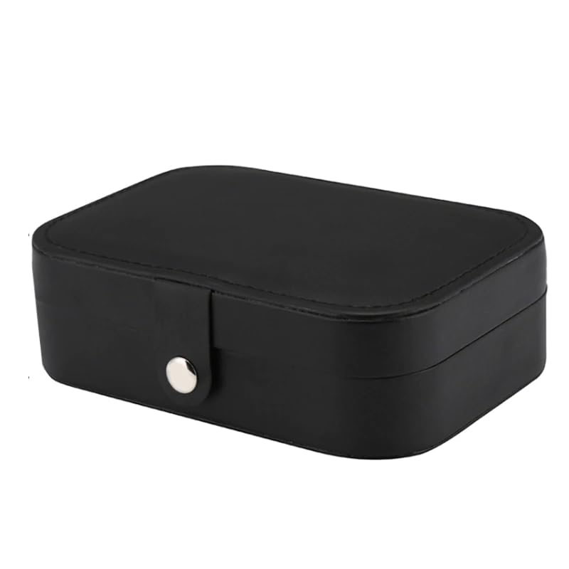 Jewellery Organisers Box PU Leather Storage Case for Rings, Earrings, Necklace | Medium (Black)