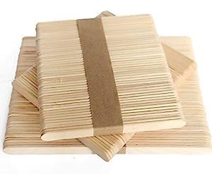 Natural Wood Ice Cream Sticks/Popsicle Sticks 100 Pcs (Ideal for Arts & Craft, DIY and School Projects)