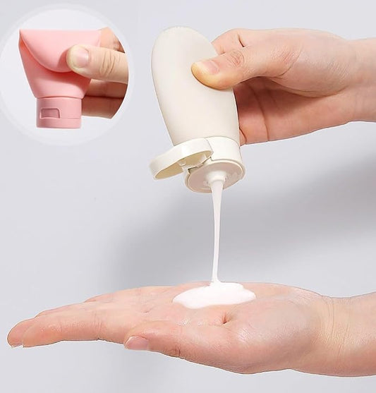 Refillable Travel Bottles for Cream, Shampoo Hand Wash, Lotion with Zip Pouch (60 ML*3)