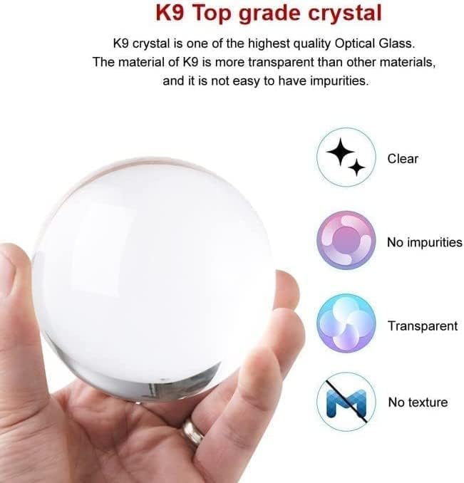 Crystal ball night lamp, USB powered with the cable fitted to the wooden base