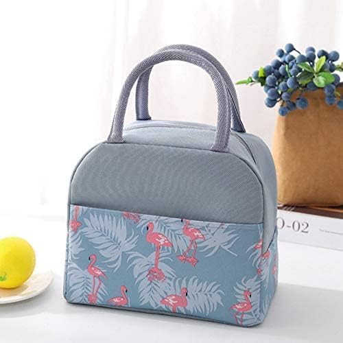 Grey Flamingo Insulated Lunch Bag | Portable and Reusable (Half Print)