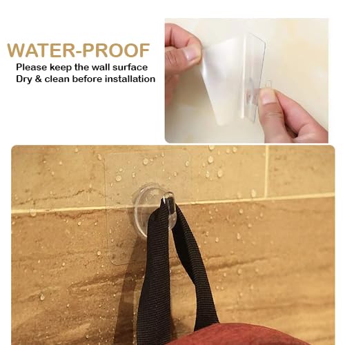 Sticker Wall Hooks For Hanging | Transparent & Waterproof (Pack Of 10)