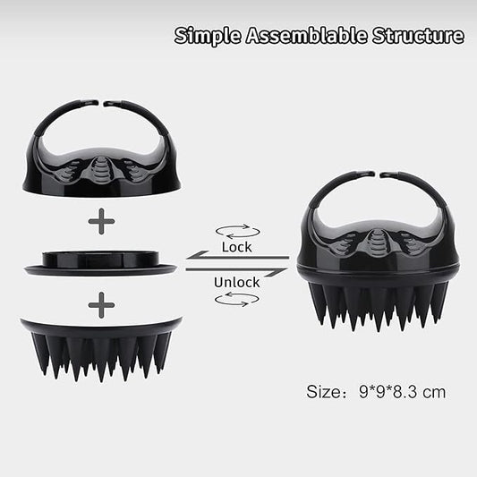 Hair Scalp Massager & Shampoo Brush BLACK (b1g4)