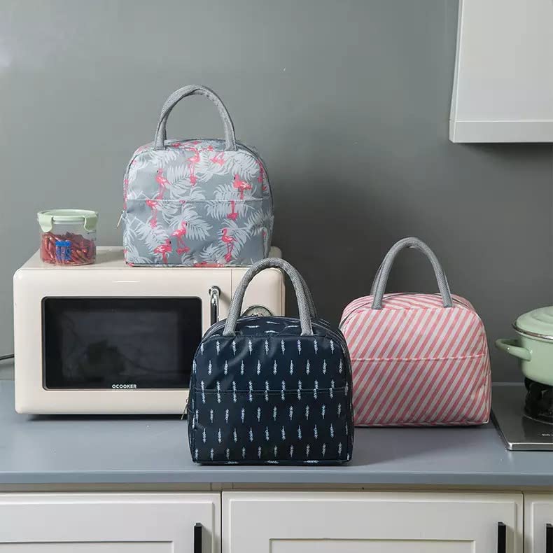 Blue Feather Insulated Lunch Bags, Portable and Reusable