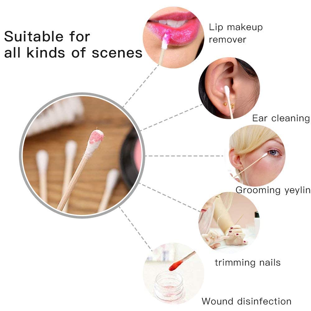 Cotton Ear Buds with Wooden Sticks - 200 sticks (Pack of 2) (Sale)