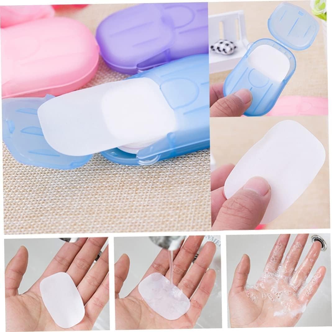 Mini Soap Paper for Hand Cleaning, School, Indoor, Outdoor, Travel, Camping (Green Colour)
