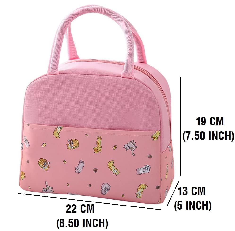 Insulated Lunch Bag | Portable and Reusable : Orange (Half Print)