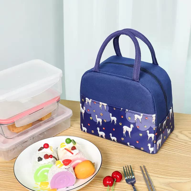Purple Insulated Lunch Bag | Portable and Reusable (Half Print)