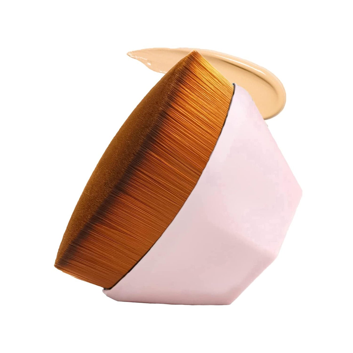 Professional Foundation Makeup Brush - Diamond Shape for Blending Liquid, Cream, Powder Foundation (Pink)