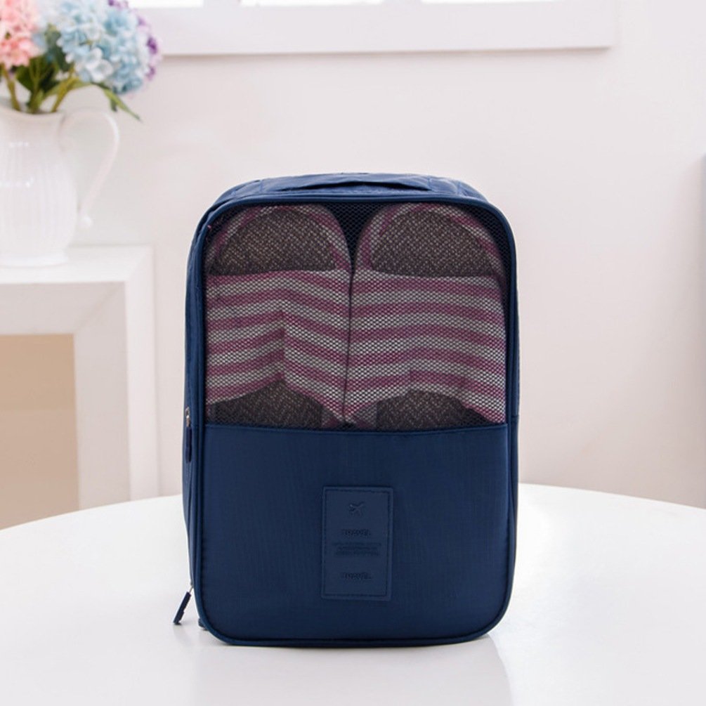 Waterproof Travel Organizer & Shoe Bag/ Pouch (Navy Blue, BG)