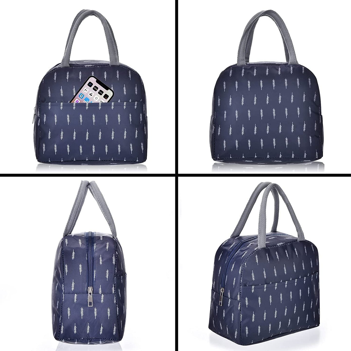 Blue Feather Insulated Lunch Bags, Portable and Reusable