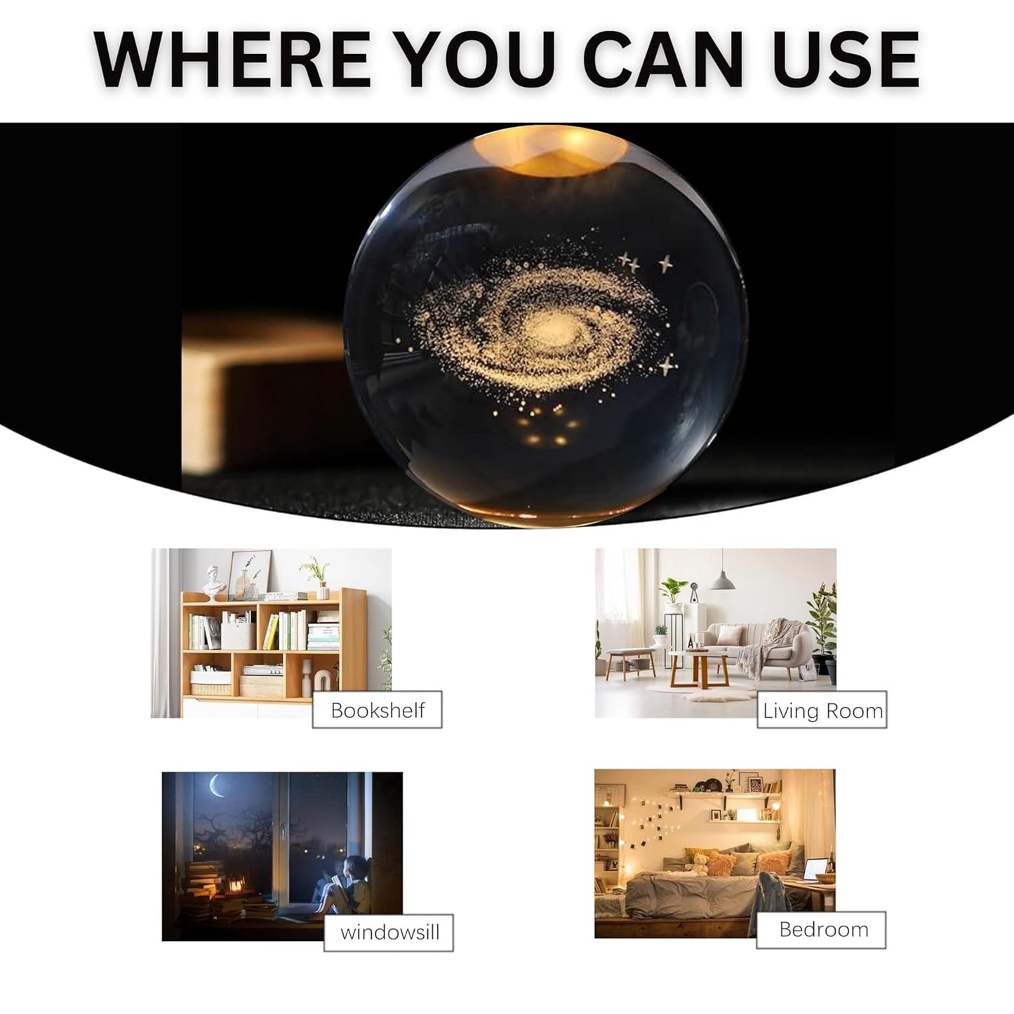 Galaxy | 3D Crystal LED Lamp with USB