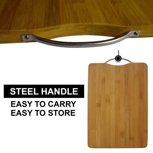 Houme Bamboo Chopping Board for Kitchen with Handle | Small - 20x30x1.8 cm