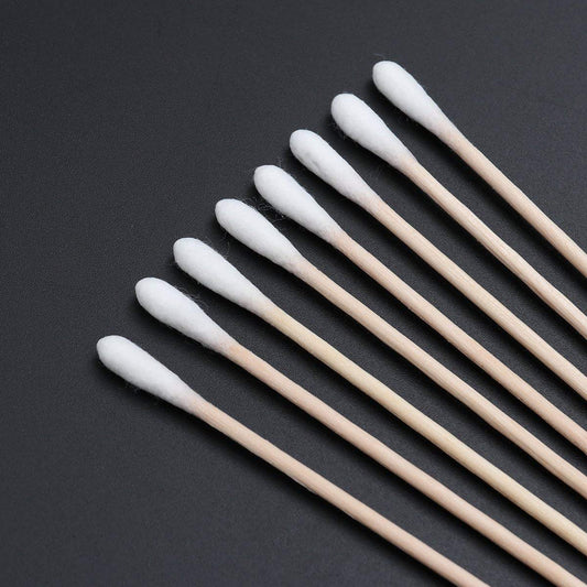 Cotton Ear Buds with Wooden Sticks - 100 sticks (200 swabs)