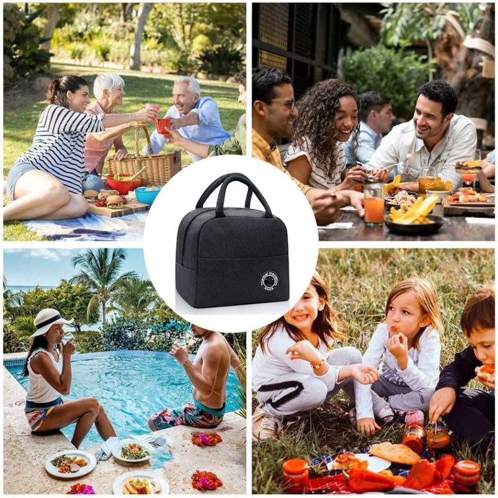 Lunch Bags Insulated For Office | Portable And Reusable (Black), 1 liter