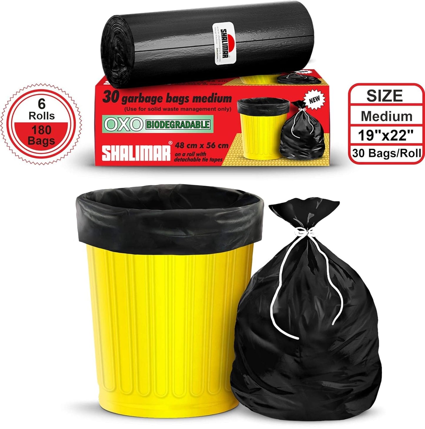 Premium Biodegradable Garbage Bags | Size 19 X 22 Inches (Medium) - Pack of 2