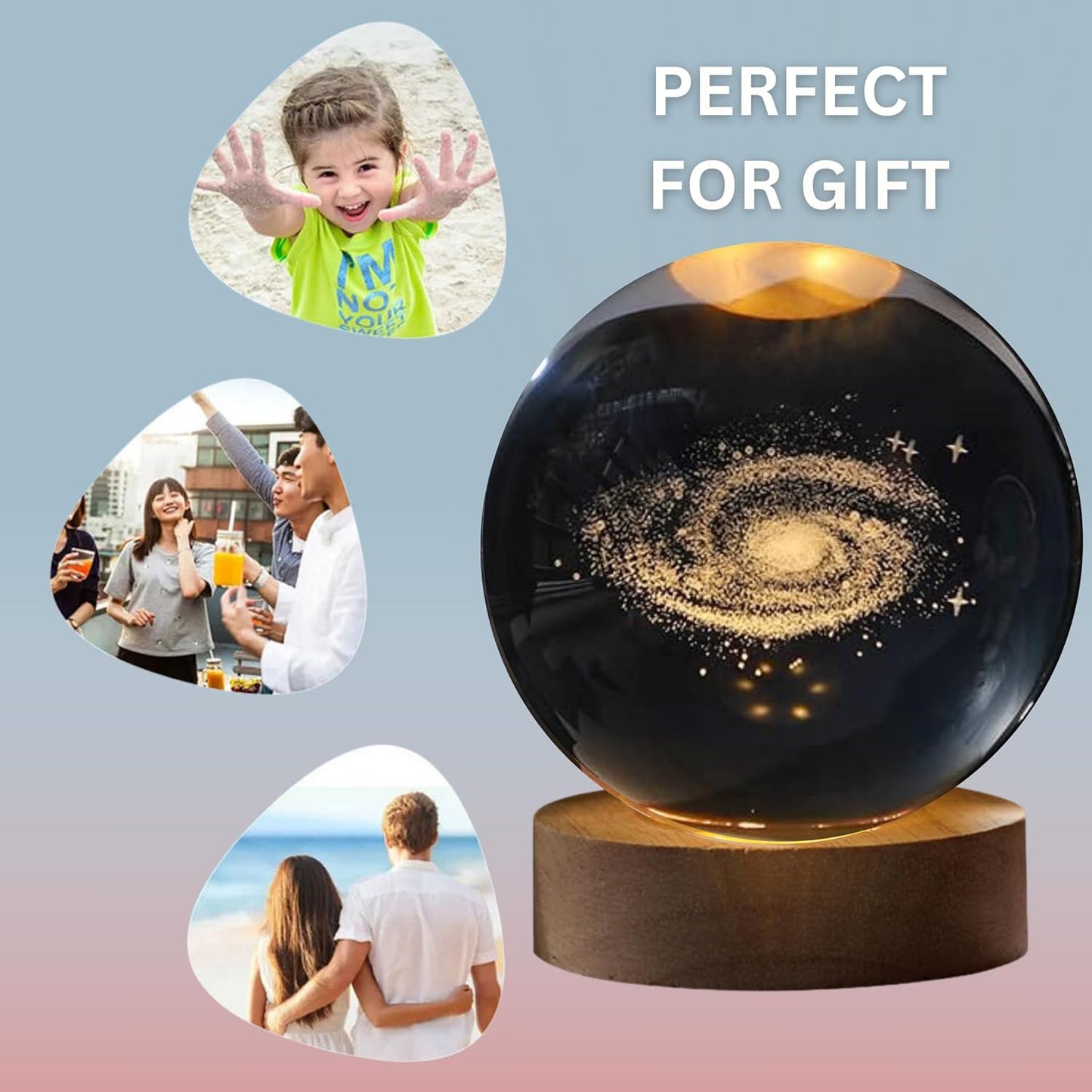 Galaxy | 3D Crystal LED Lamp with USB