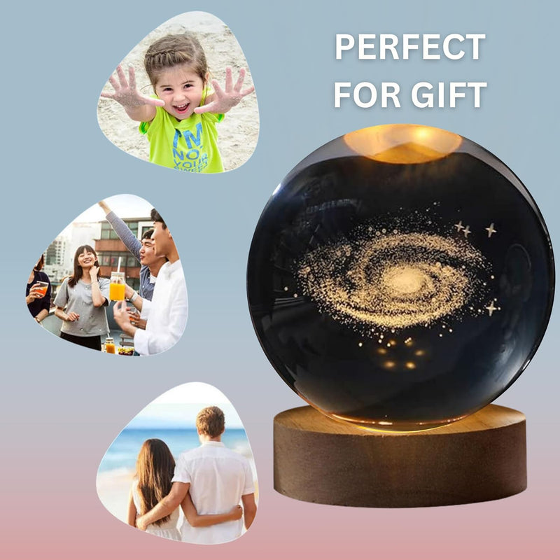Houme Galaxy crystal ball night lamp, warm white USB night light
