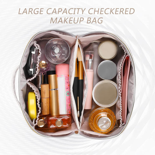 Women's Makeup/Cosmetic Travel Bag with Handle & Divider