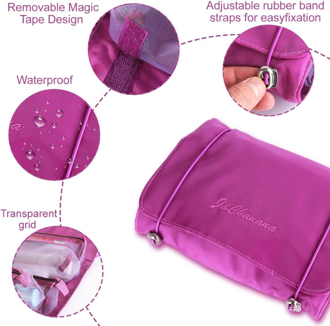 Foldable Make up Pouch for Makeup Accessories, Storage Bag for Cosmetics (Purple)