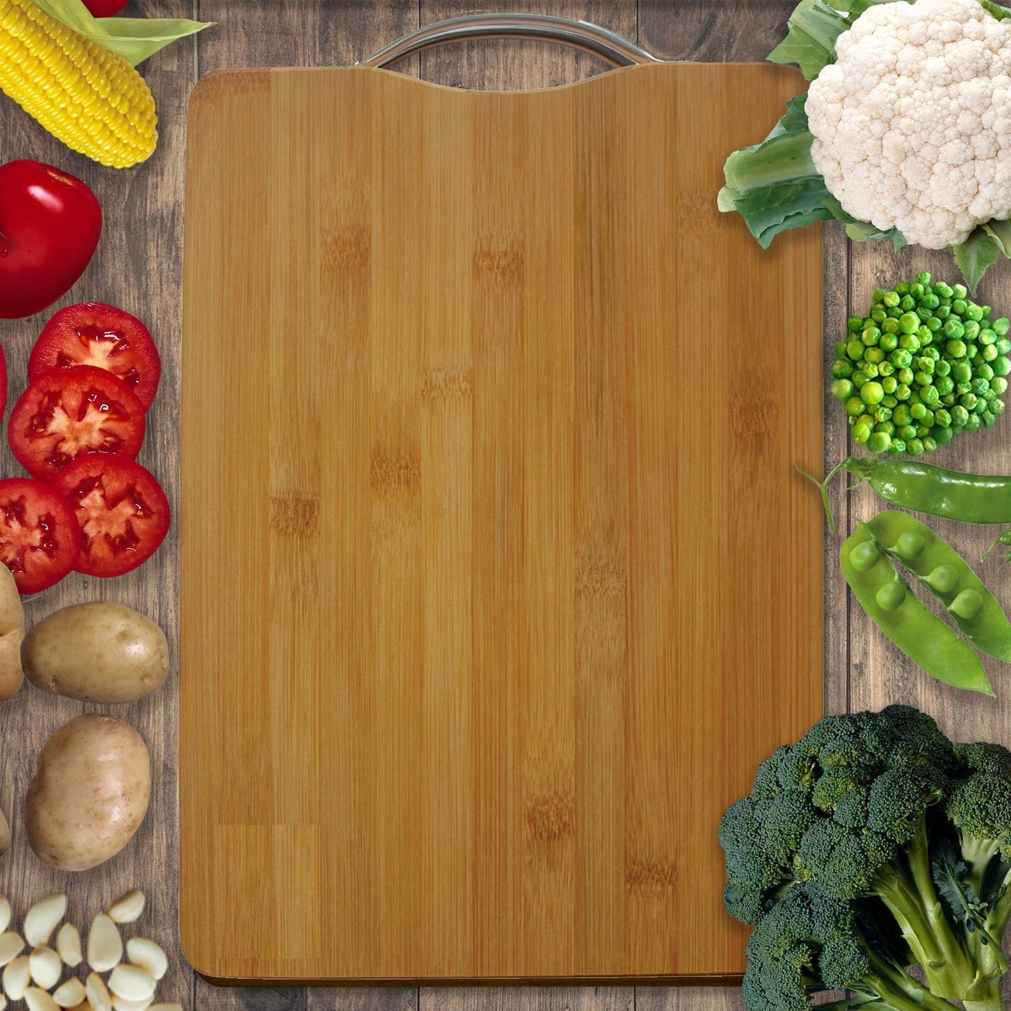 Houme Bamboo Chopping Board for Kitchen with Handle | Small - 20x30x1.8 cm
