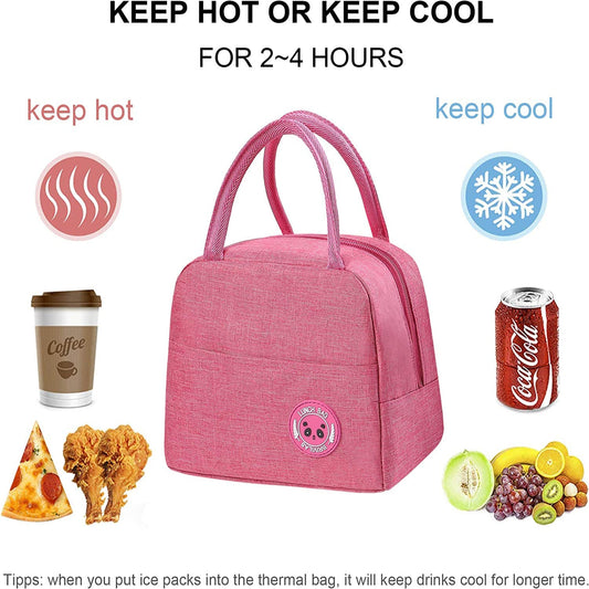 Lunch Bags Insulated For Office | Portable And Reusable (Pink), 1 liter