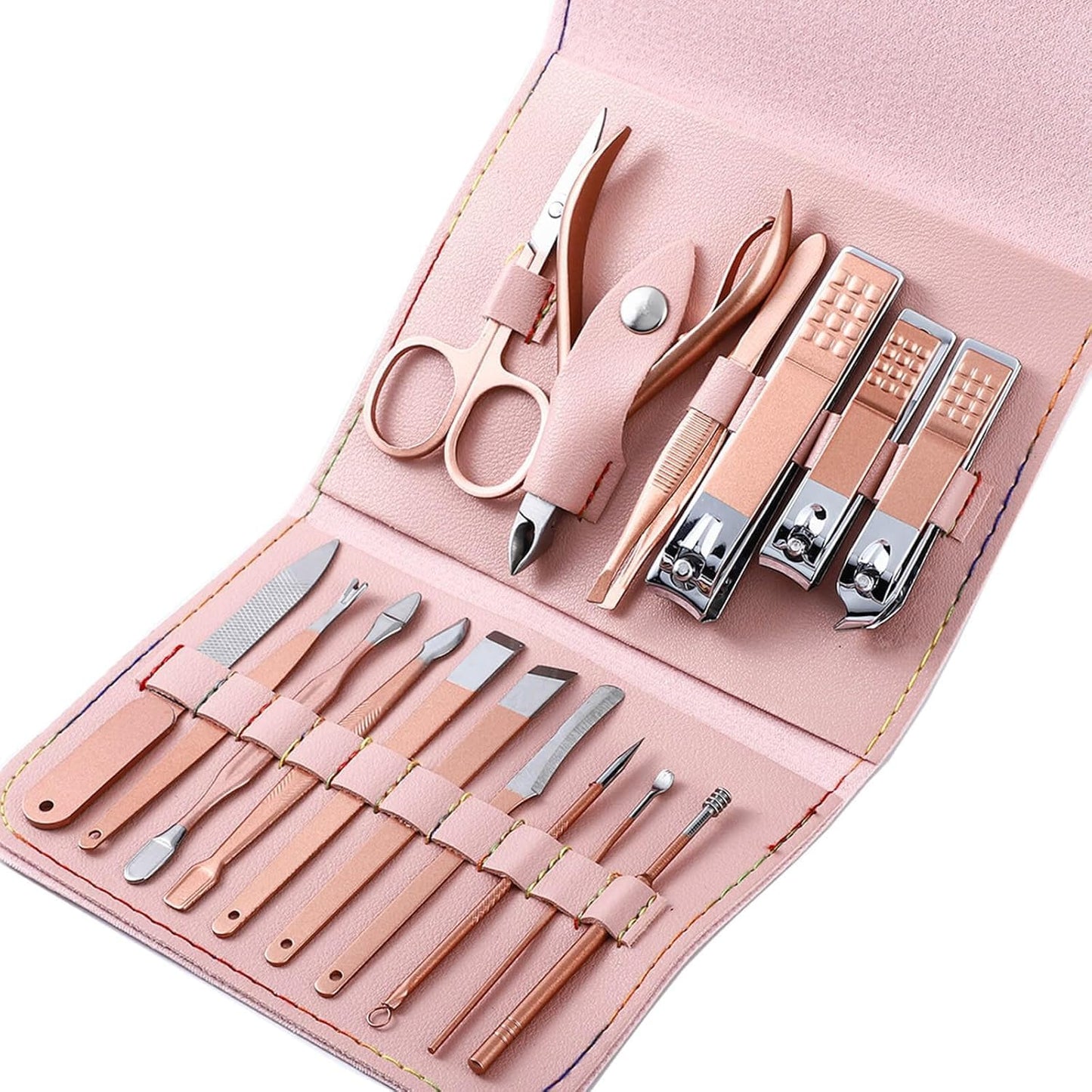 Manicure Nail Clipper Kit - 16 Pieces for Facial Care, Hand Care, Foot Care