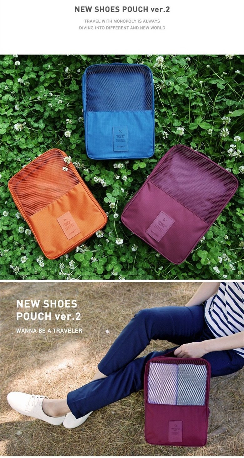 Waterproof Travel Organizer & Shoe Bag/ Pouch (Navy Blue, BG)