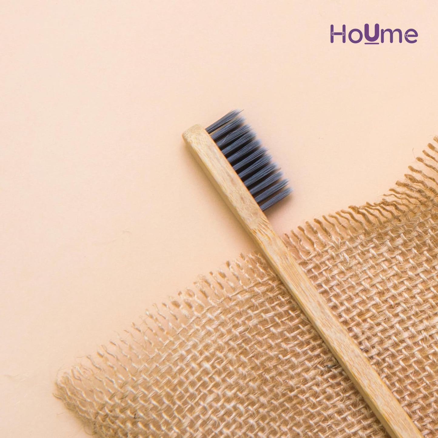 Eco Friendly Bamboo Brush For Adults, Charcoal Soft Bristle, Pack Of 2