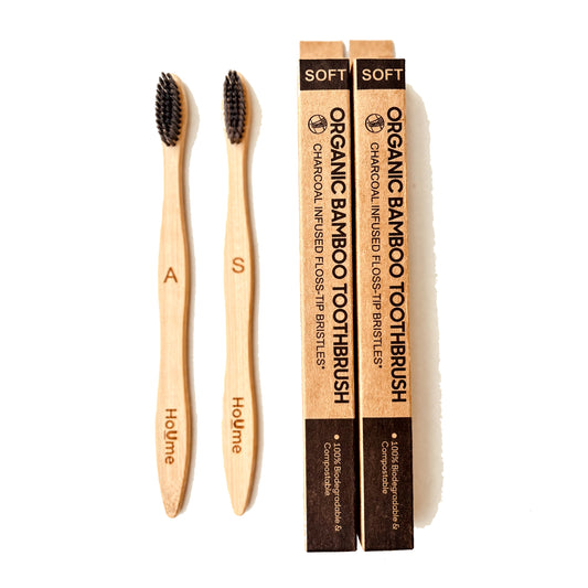 Bamboo Eco Friendly Tooth Brush(2pc) * Premium Neem Comb with Handle Set 1 Pc