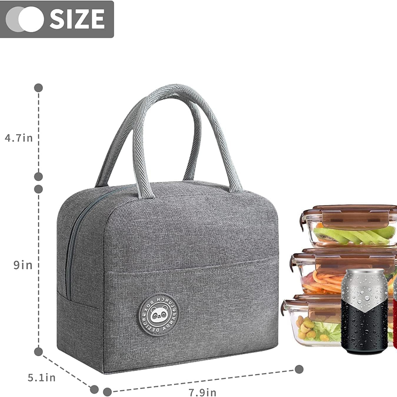 Lunch Bags Insulated For Office | Portable And Reusable (Grey), 1 liter