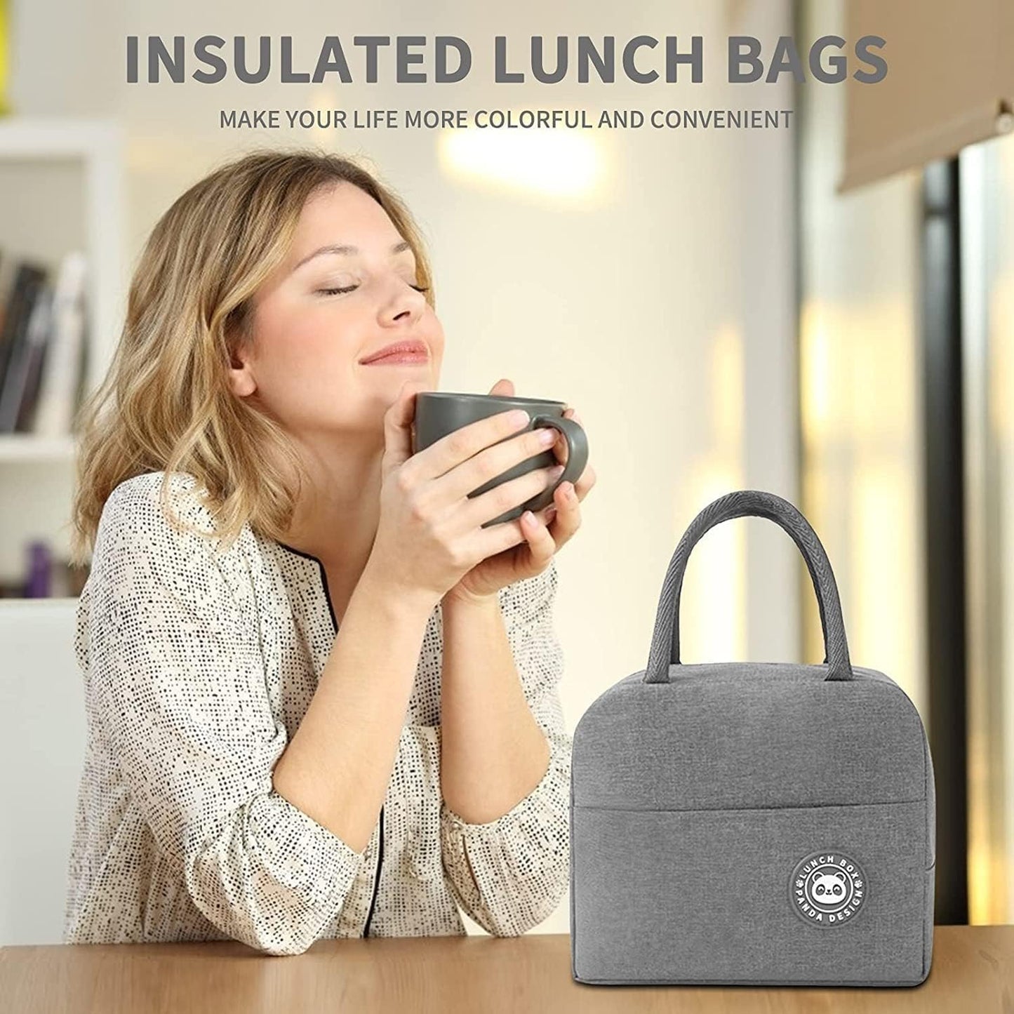 Lunch Bags Insulated For Office | Portable And Reusable (Grey), 1 liter