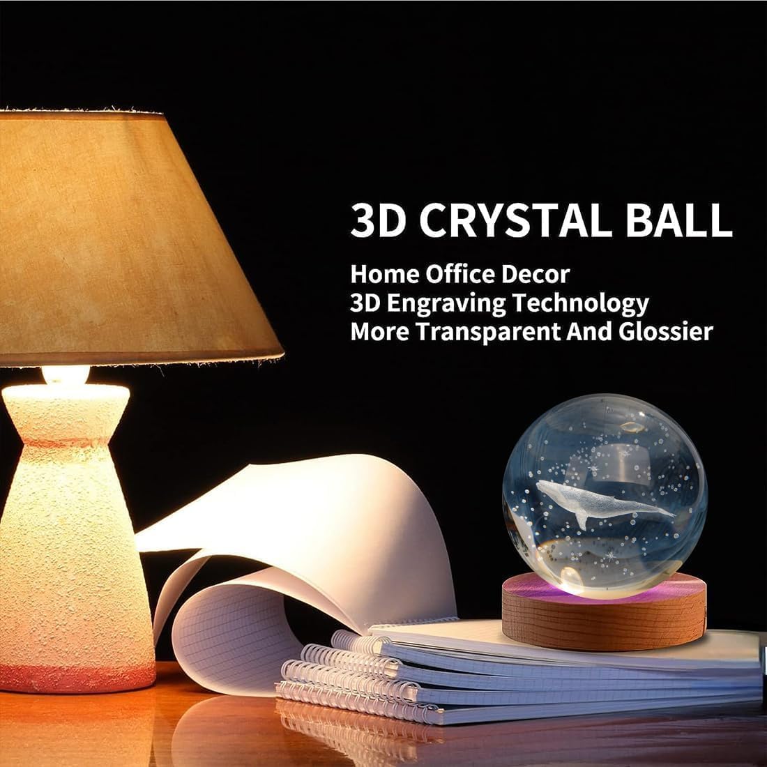 Whale | 3D Crystal LED Lamp with USB