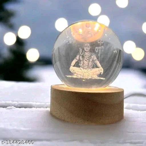 3D Lord Shiva | Crystal Globe Lamp Ball