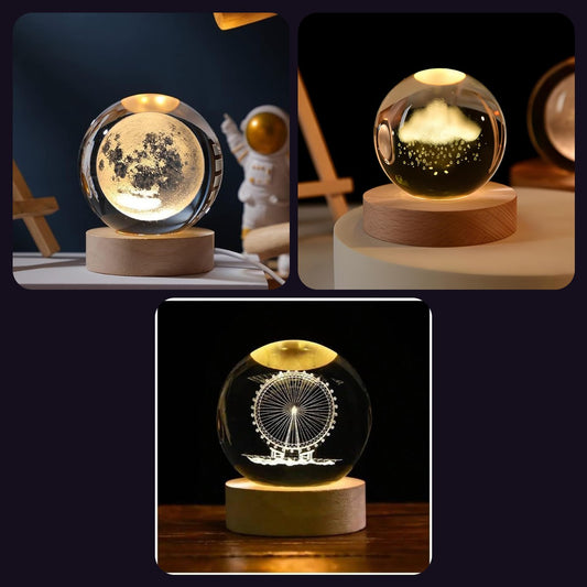 Dreamy Three Crystal Ball Lamps