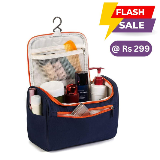 Houme Cosmetic Makeup Organizer Toiletry Bag for Women & Men | Navy Blue (Sale)