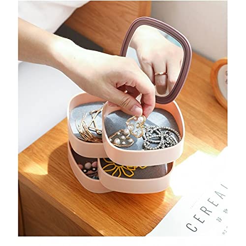 Rotating Jewellery Organizer, 4 Layer with Built-in Mirror for women & girls