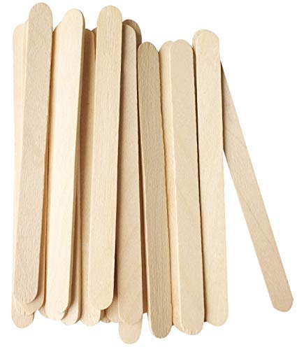 Natural Wood Ice Cream Sticks/Popsicle Sticks 100 Pcs (Ideal for Arts & Craft, DIY and School Projects)