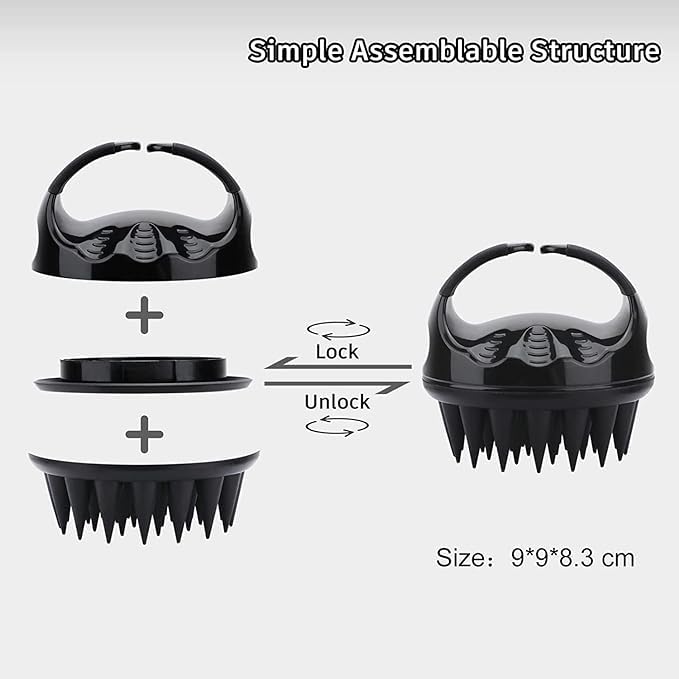 Hair Scalp Massager & Shampoo Brush BLACK