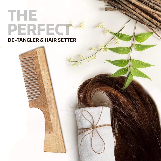 Neem Comb with handle | Anti bacterial - 1Pc
