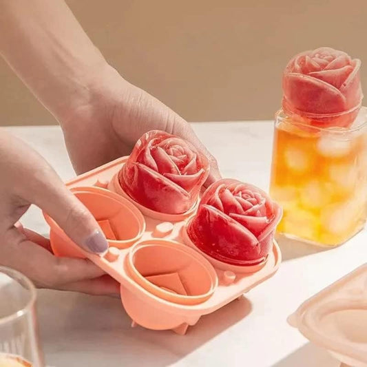 Rose Shape Ice Cube Tray and Mold  Reusable Best for Freezer