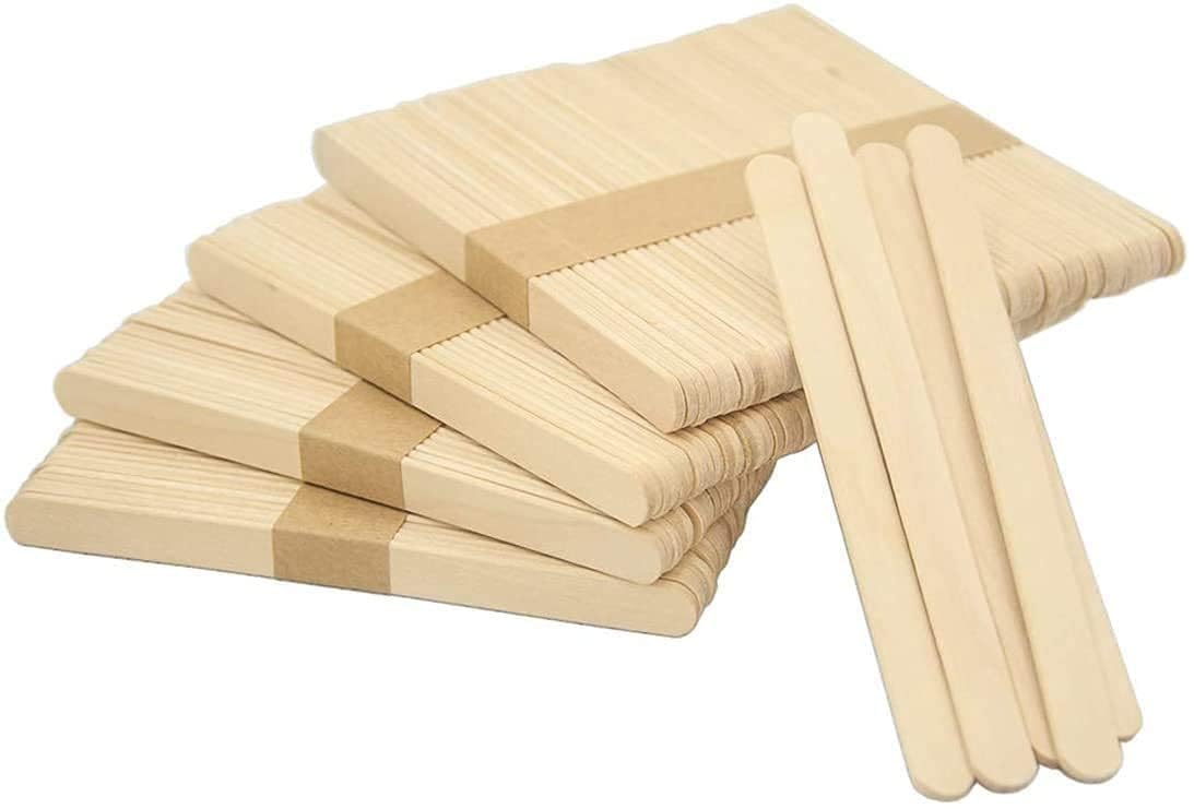 Natural Wood Ice Cream Sticks/Popsicle Sticks 100 Pcs (Ideal for Arts & Craft, DIY and School Projects)