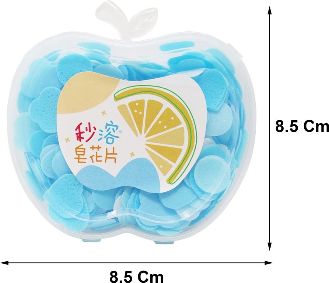 Scented Soft Paper Soap in Apple Shape Box, for Toilet, Outdoor, Travel, School, College (Assorted/Random Color)