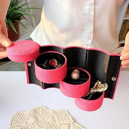 Portable Mini 3-Layers Round Jewelry Cosmetic Box Organizer Storage Box for Earrings Ring Necklace Jewelry, Cosmetic, Small Accessories Holder Bag
