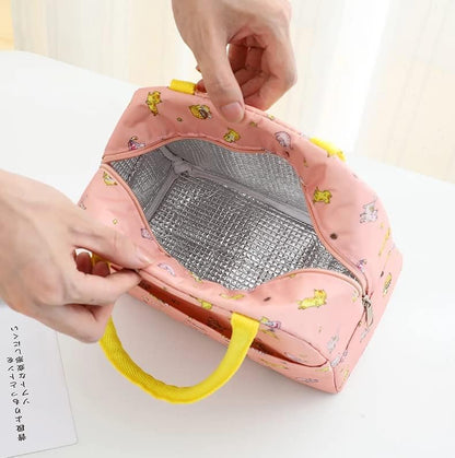Insulated Lunch Bags For Office, Women, Men & Kids | Portable And Reusable (Orange Cat)