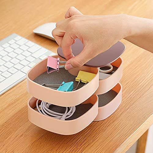 Rotating Jewellery Organizer, 4 Layer with Built-in Mirror for women & girls