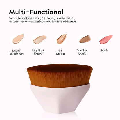 Professional Foundation Makeup Brush - Diamond Shape for Blending Liquid, Cream, Powder Foundation (Pink)