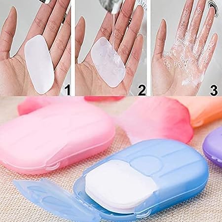 Mini Soap Paper for Hand Cleaning, School, Indoor, Outdoor, Travel, Camping (Green Colour)