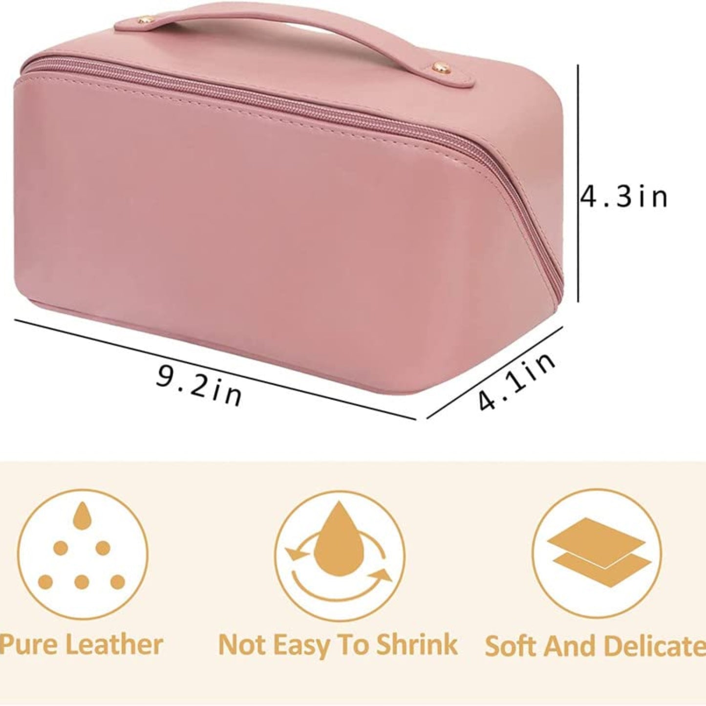 Women's Makeup/Cosmetic Portable Travel Bag with Handle & Divider | Pink (Flash)