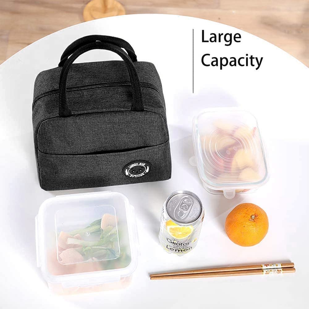 Lunch Bags Insulated For Office | Portable And Reusable (Black), 1 liter